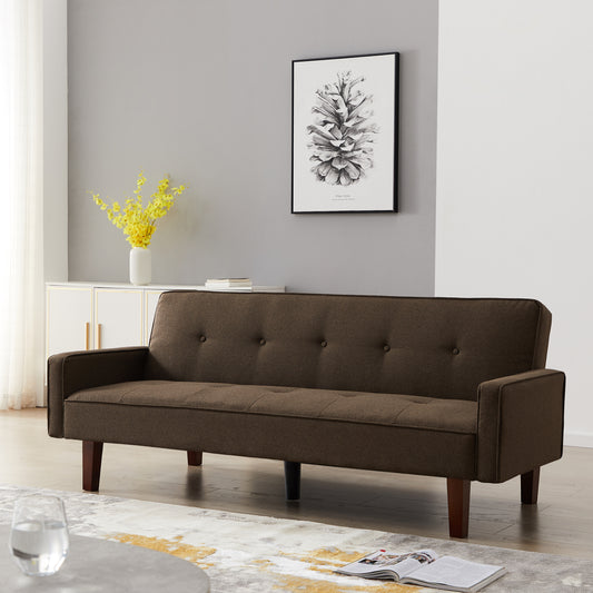 Brown Linen Sofa Bed for Small Spaces