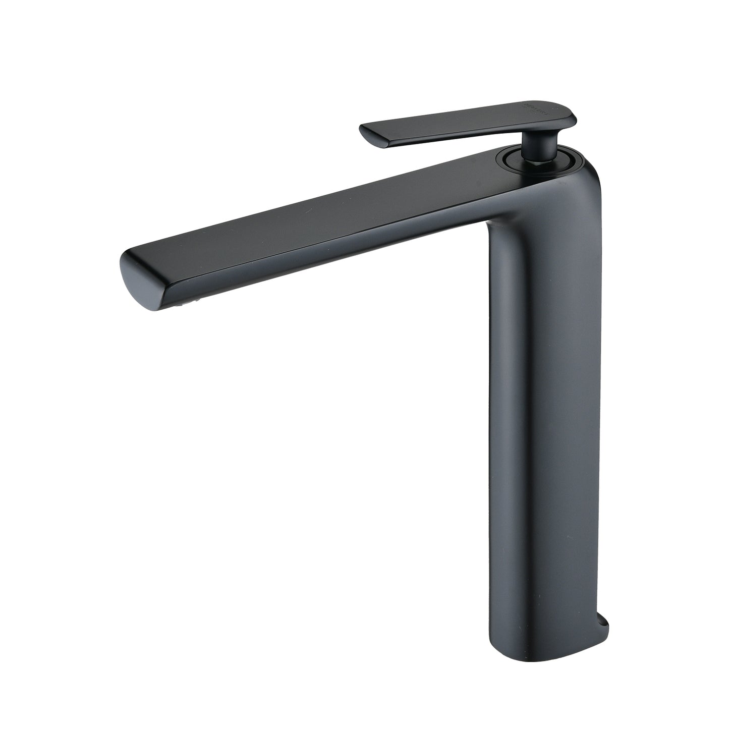 Modern Matte Black Bathroom Faucet with Single Handle and High-Arc Spout