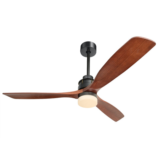 60-inch 3-Blade Solid Wood Ceiling Fan with DC Motor for Living Room Corridor Lighting