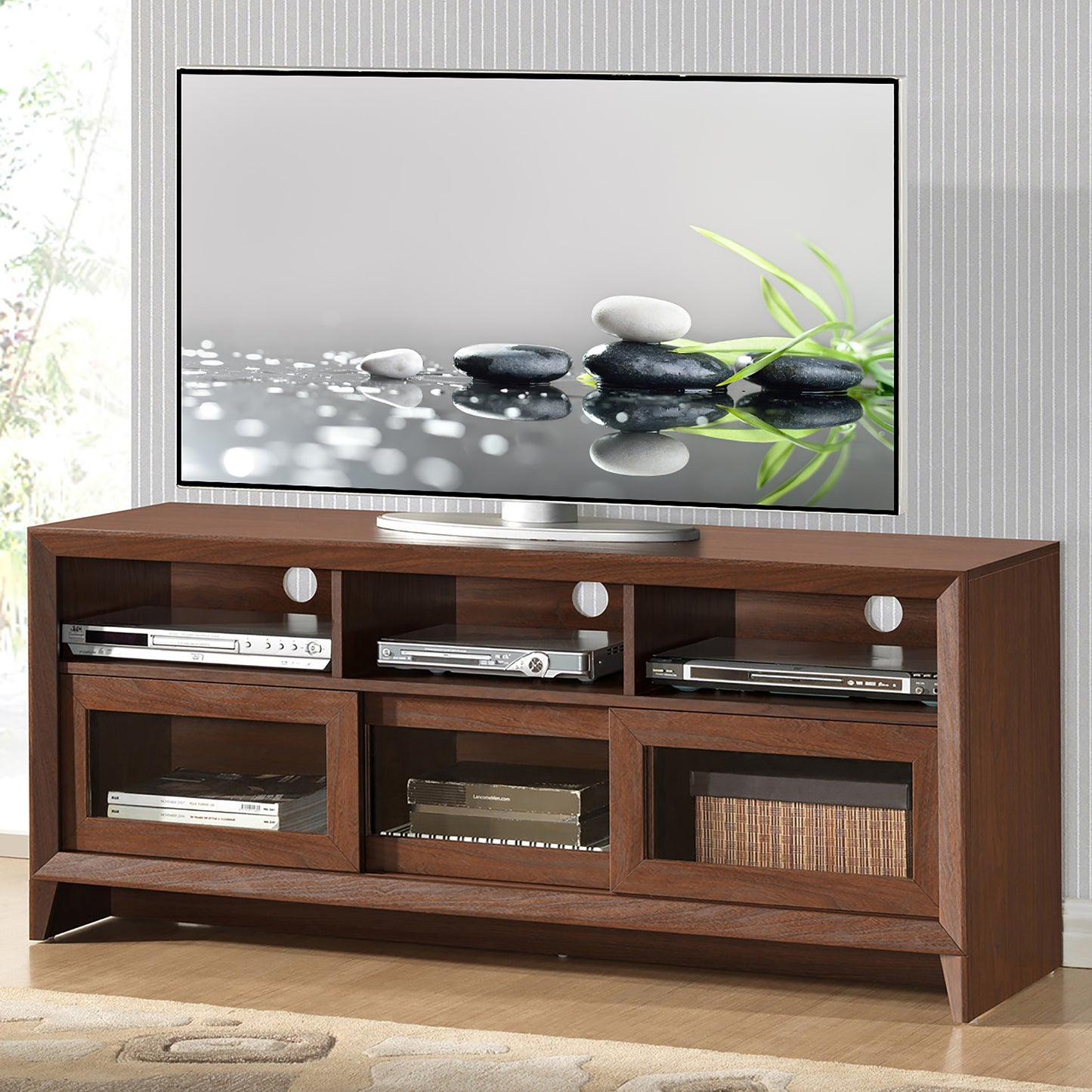 Hickory Modern TV Stand with Storage for 60 TVs