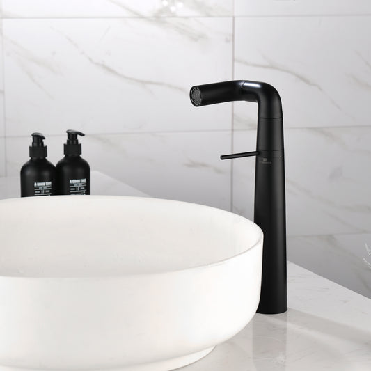 Elegant Matte Black Brass Bathroom Faucet