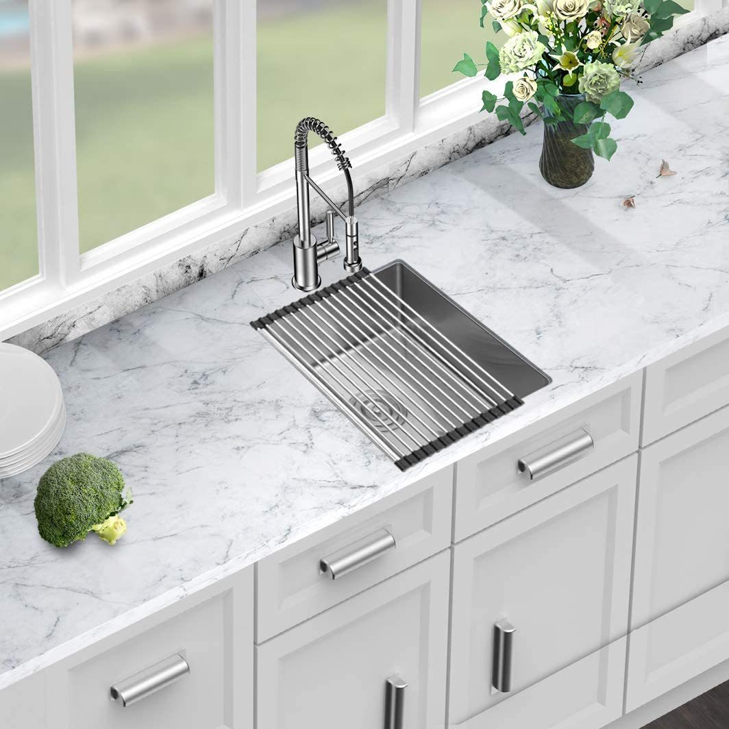 Sarlai 14x18 Stainless Steel Undermount Bar Sink with Accessories