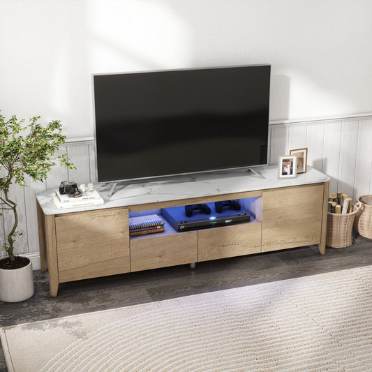 Modern LED TV Stand with Storage for Up to 80 TVs