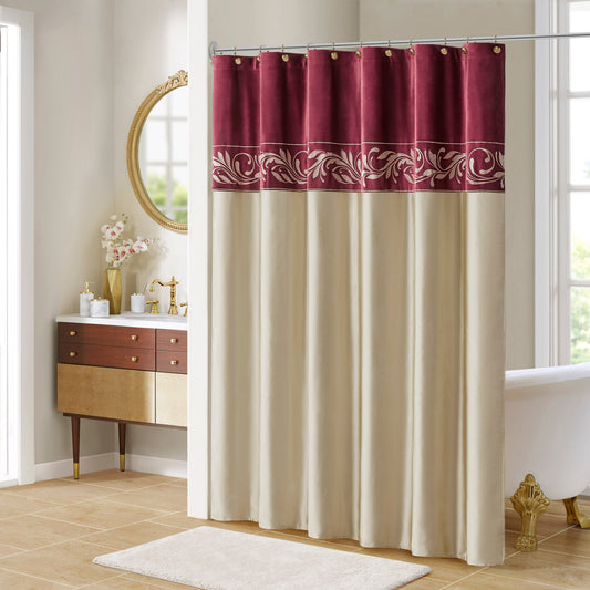 Elegant Baroque Velvet Shower Curtain