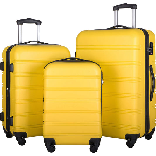 3 Piece Luggage Set Hardside Spinner Suitcase with TSA Lock 20" 24' 28" Available