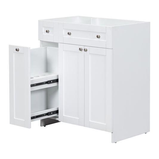 [Cabinet Only] 30" Bathroom Vanity-White(Sink not included)