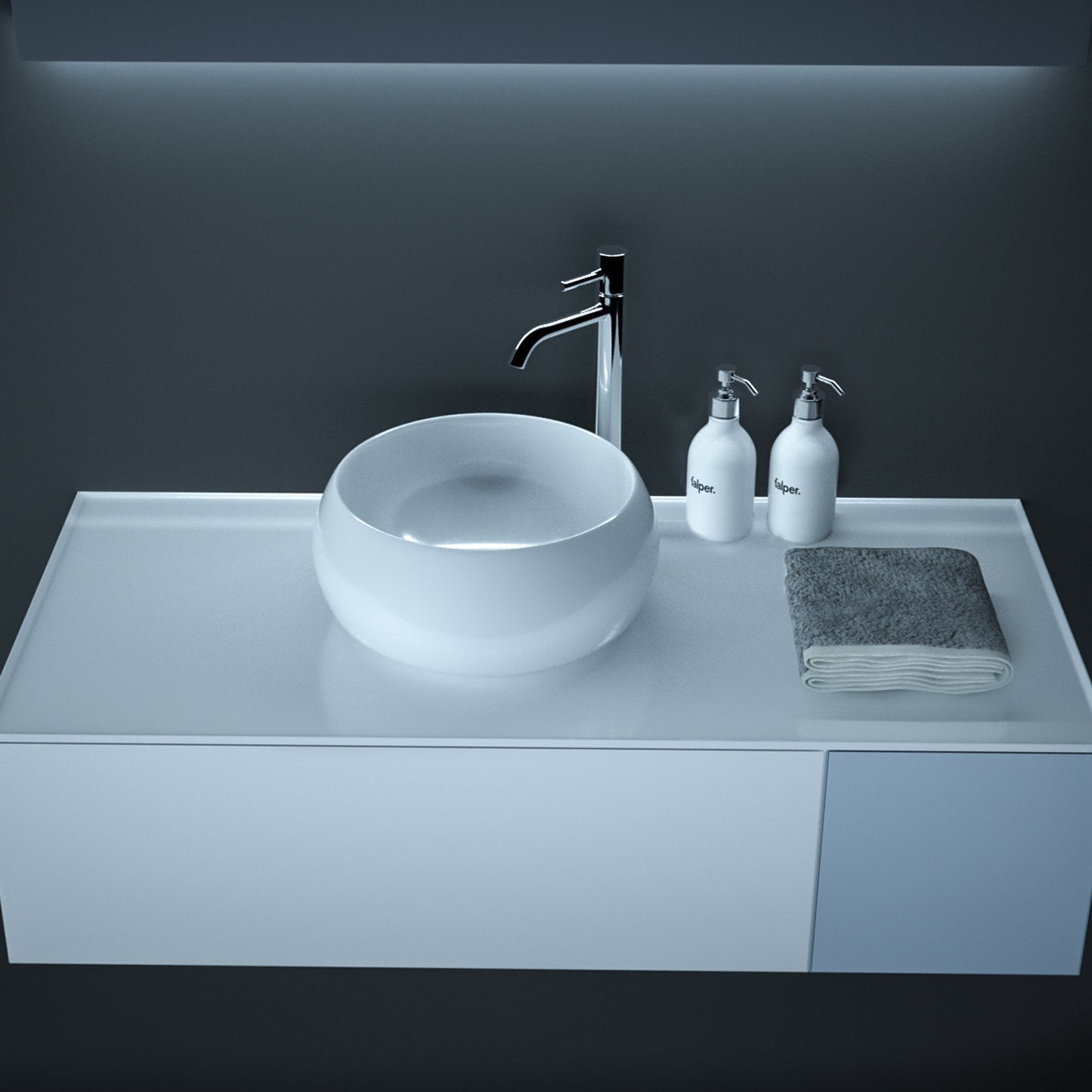 Vessel Bathroom Sink Basin in White Ceramic