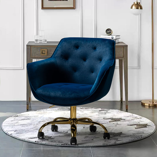 Somnus Task Chair With Tufted Back and Golden Base