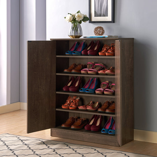 Shoe/Storage Cabinet Walnut Oak