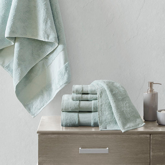 Turkish Cotton Deluxe Bath Towel Set with Dobby Border