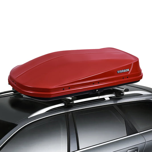 VISRACK Hard Shell Roof Cargo Carrier with Security Keys, 14 Cubic Feet Capacity, Red