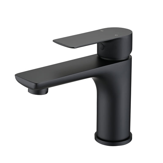 Matte Black Brass Single Handle Bathroom Faucet