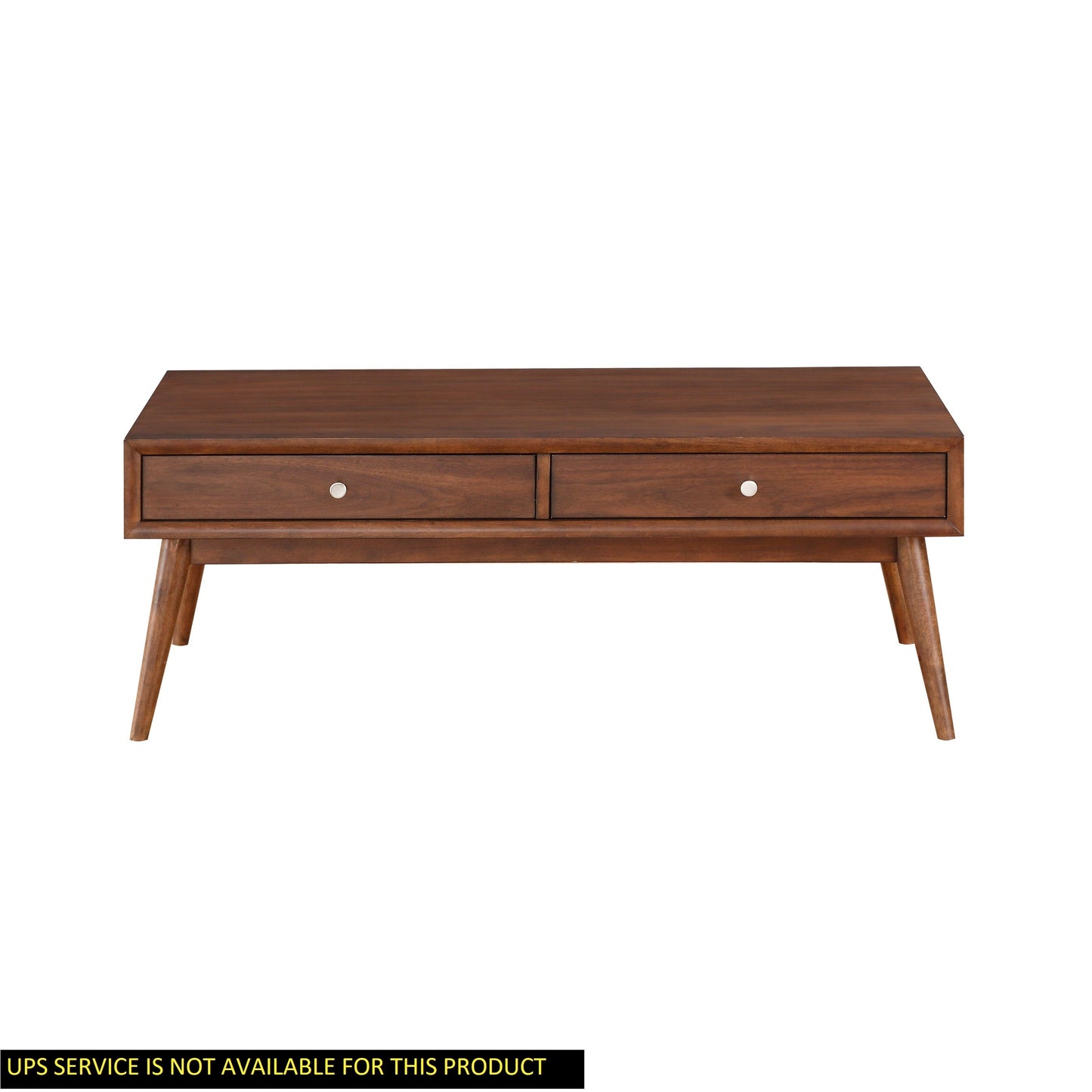 Retro Modern Style Coffee Table with Drawers in Brown Finish Furniture