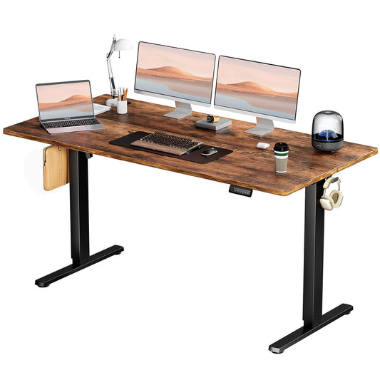 Adjustable Brown Electric Standing Desk 63'' x 24