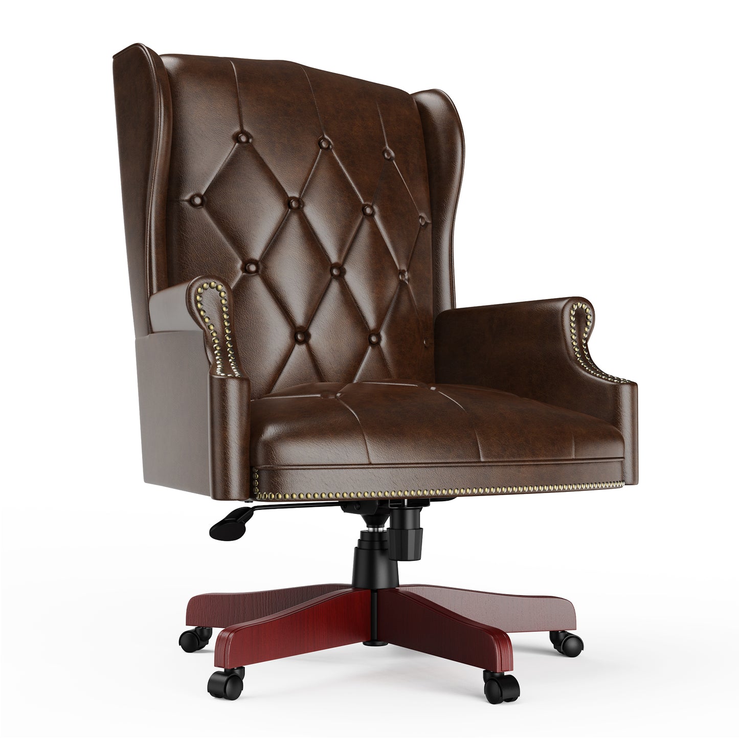 330LBS Executive Office Chair, Ergonomic Design High Back Reclining Comfortable Desk Chair - Brown