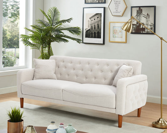 Elevate Your Living Space with the Timeless Elegance of the 2047 White Linen Sofa