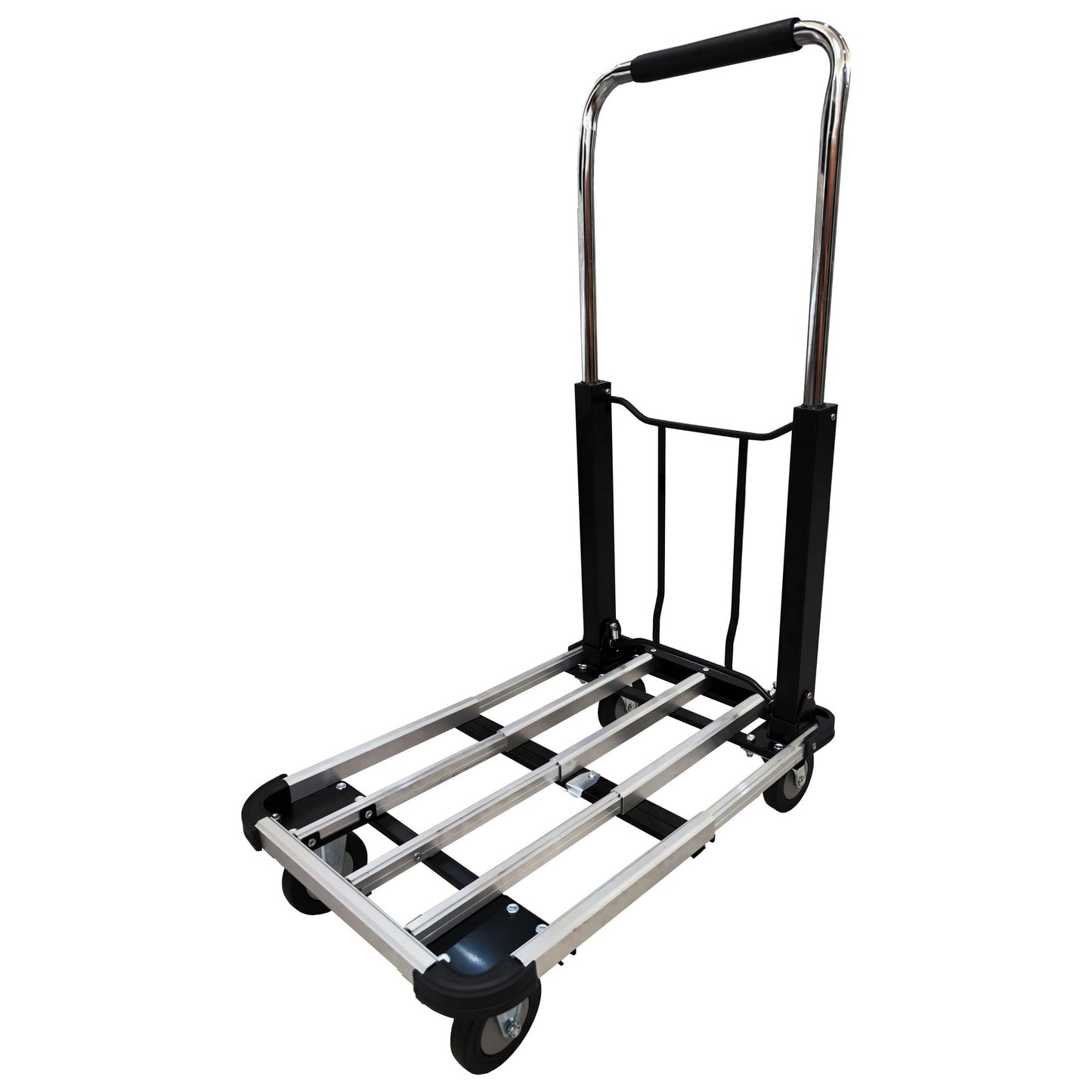 330 lbs. Capacity Extendable Folding Aluminum Four-Wheel Flatbed Car Platform Trolley Portable Hand Truck Cart