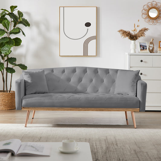 GREY VELVET SOFA BED