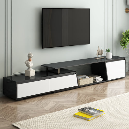 Sleek Rectangle Extendable TV Stand with Ample Storage for TVs Up to 100''