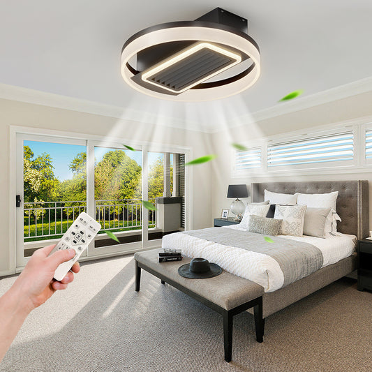 20-inch Modern Bladeless Ceiling Fan with Remote Control, Washable Design, Reversible Motor