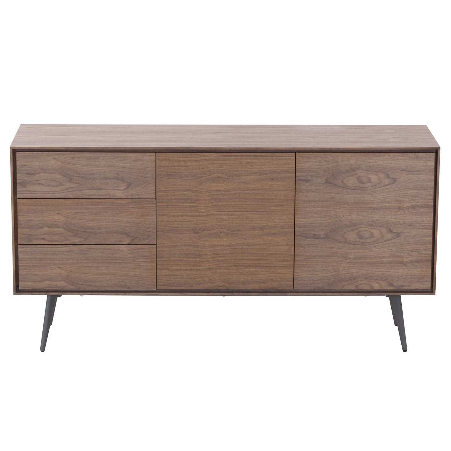 Stylish Walnut Sideboard and Buffet Cabinet with Ample Storage and Anti-Topple Design