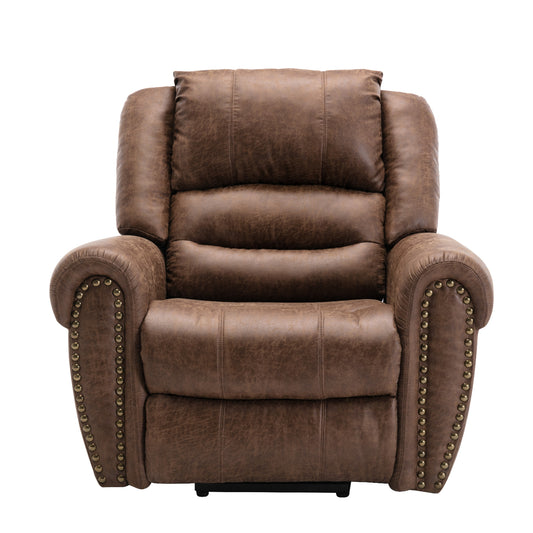 Luxurious Nut Brown Power Lift Recliner Chair with Massage, Heat, and USB Port