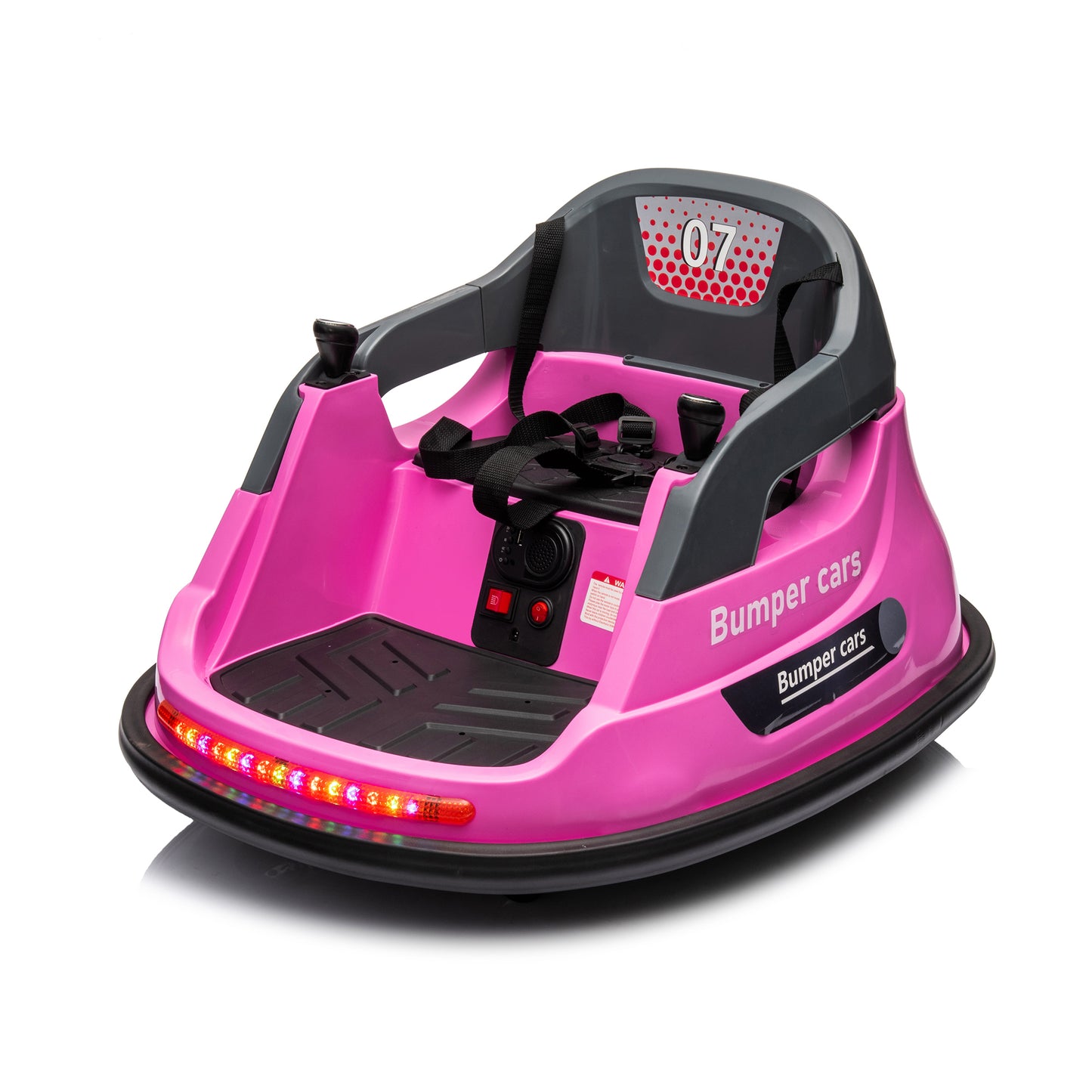 12V Pink Bumper Car with Remote Control and LED Lights