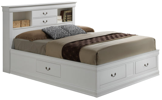 Louis Phillipe G3190B-QSB Queen  Storage Bed , White