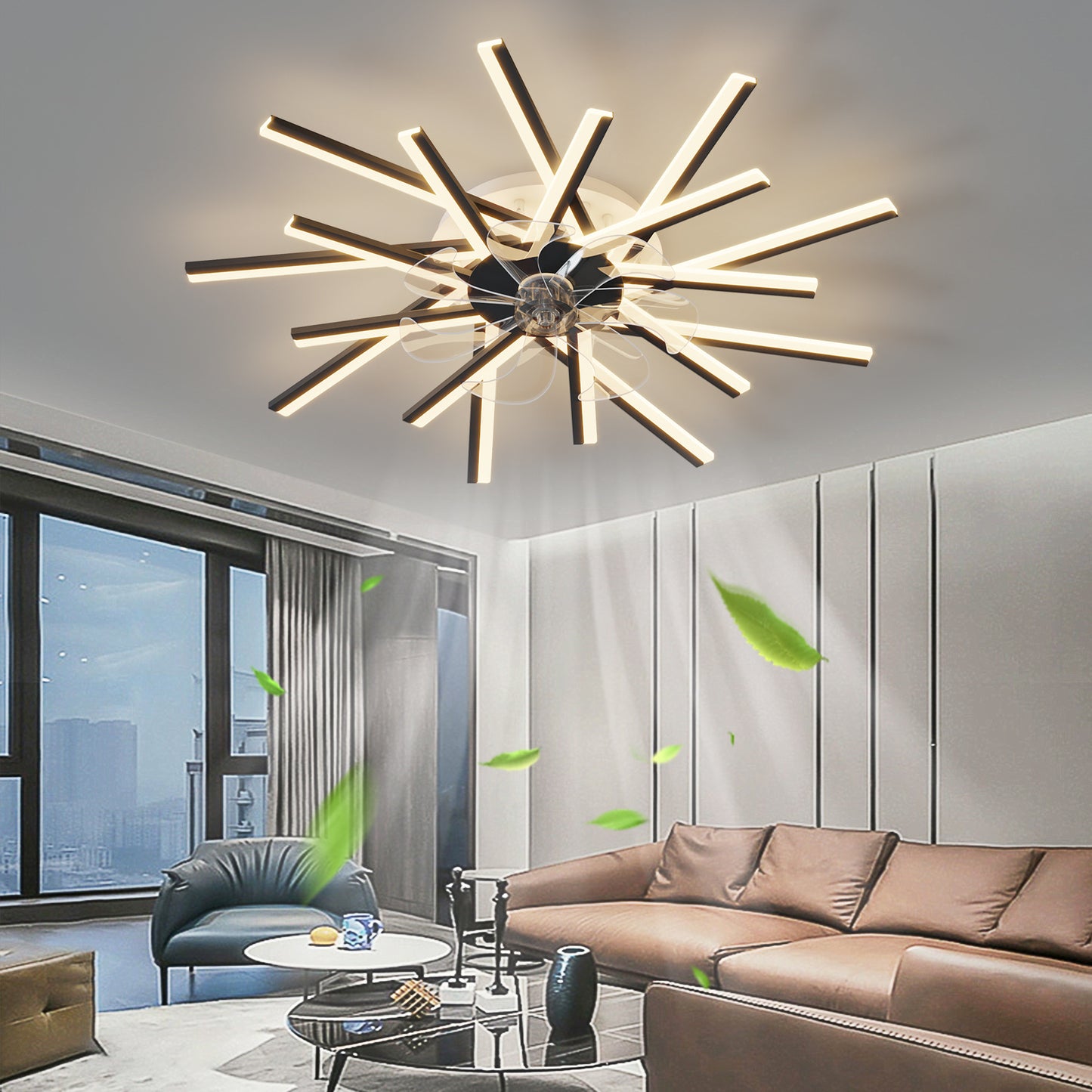 Ceiling Fan with Remote Control and Dimmable LED Lights