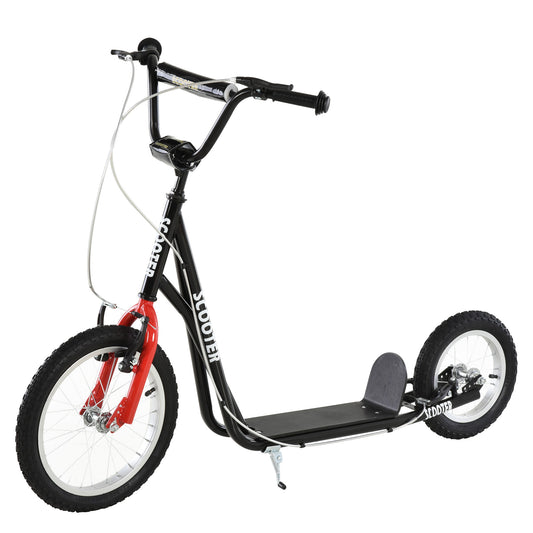 Adjustable Handlebar Youth Scooter with Inflatable Wheels, Black