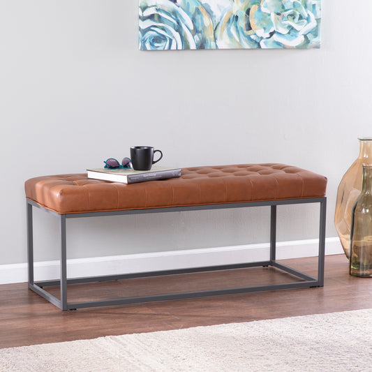 Ciarin Upholstered Hallway Bench - Brown