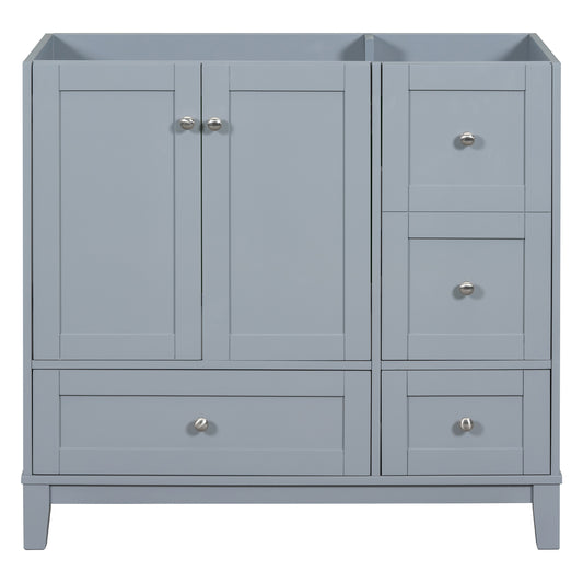 [Cabinet Only] 36" Bathroom Vanity-Grey Blue(Sink not included)