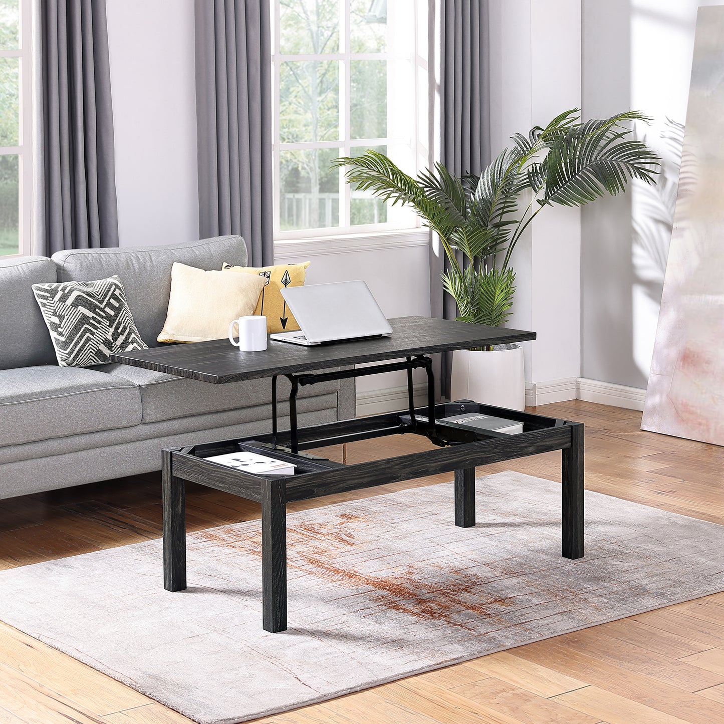 Versatile Lift-Top Coffee Table with Hidden Storage