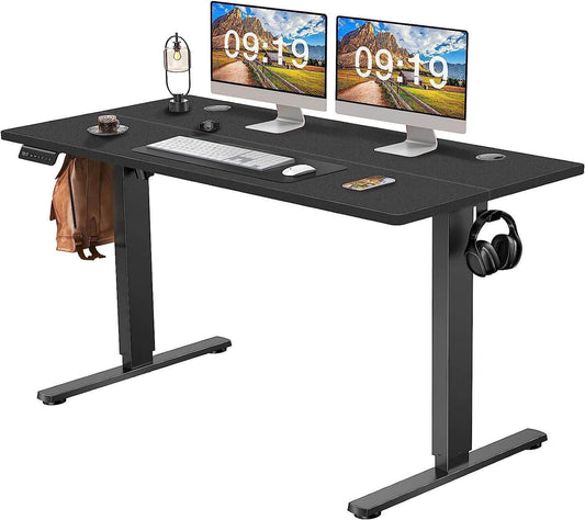 Height Adjustable Electric Standing Desk with Advanced Motor System, Black, 55'' x 24