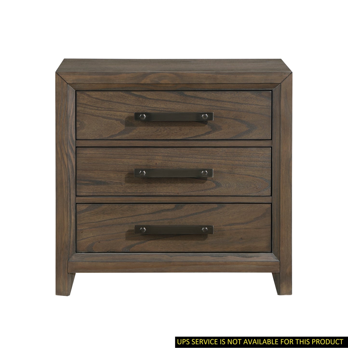 Dark Walnut Finish Nightstand of 3 Drawers Classic Design Bedroom Furniture 1pc