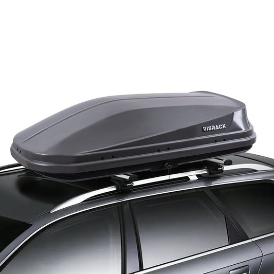 VISRACK Universal Hard Shell Roof Cargo Carrier - 14 Cubic Feet Capacity, Gray