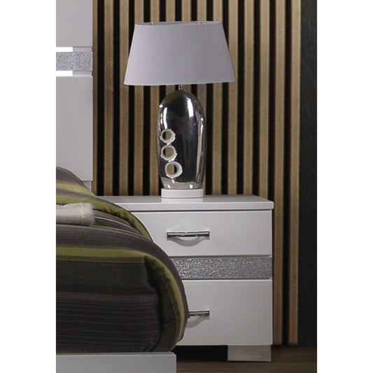 Naima II Nightstand in White High Gloss 26773