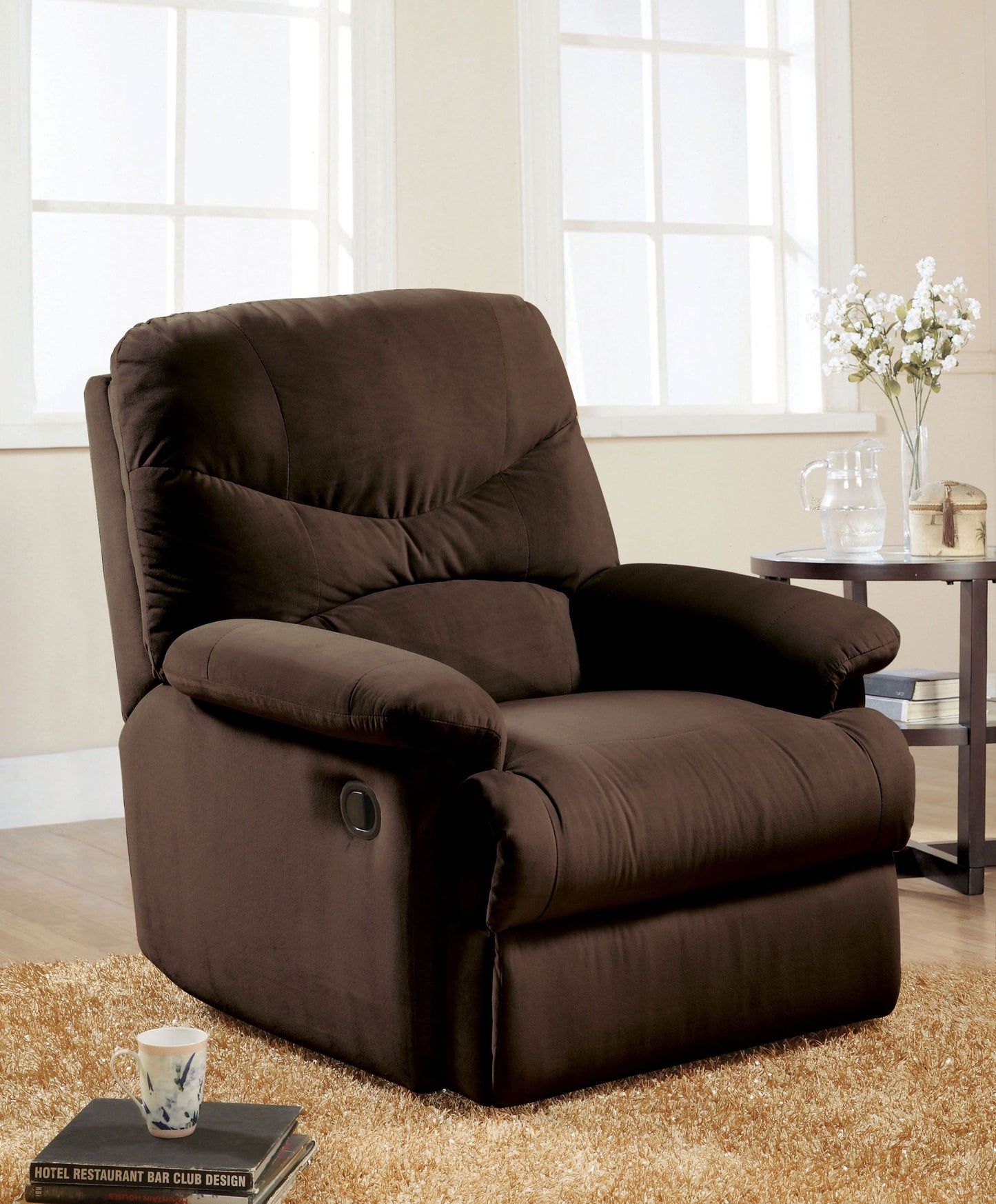 Arcadia Recliner - Chocolate Microfiber Motion Chair