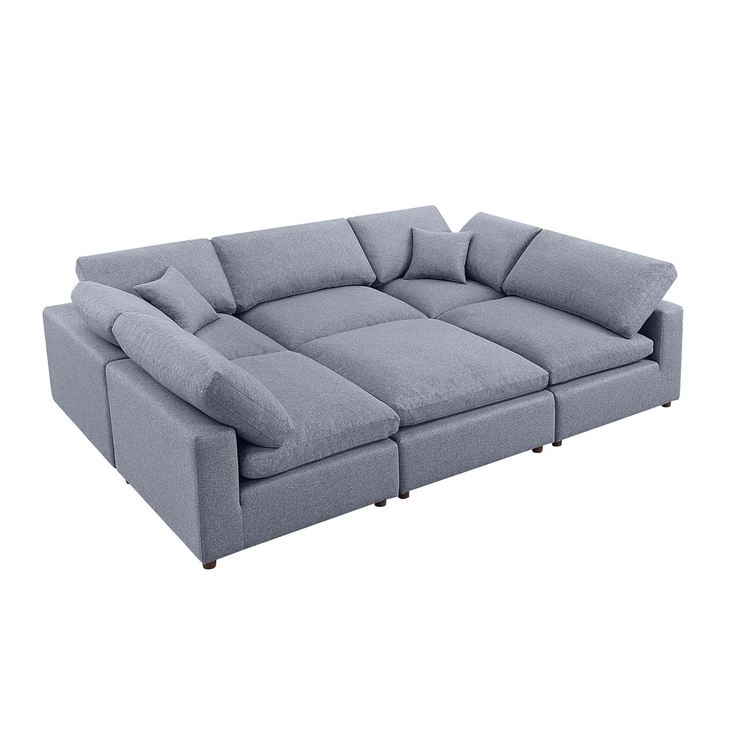 Customizable Modern Grey Modular Sectional Sofa Set with Self-Customization Design