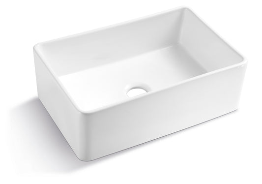 Deep Single Bowl White Farmhouse Kitchen Sink