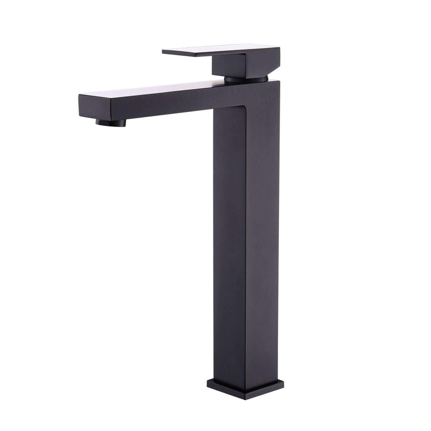 Single Handle Matte Black Bathroom Faucet for Tall Vessel Sink