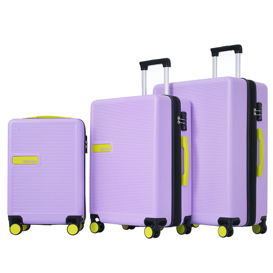 Contrast Color 3 Piece Luggage Set Hardside Spinner Suitcase with TSA Lock 20" 24' 28" Available