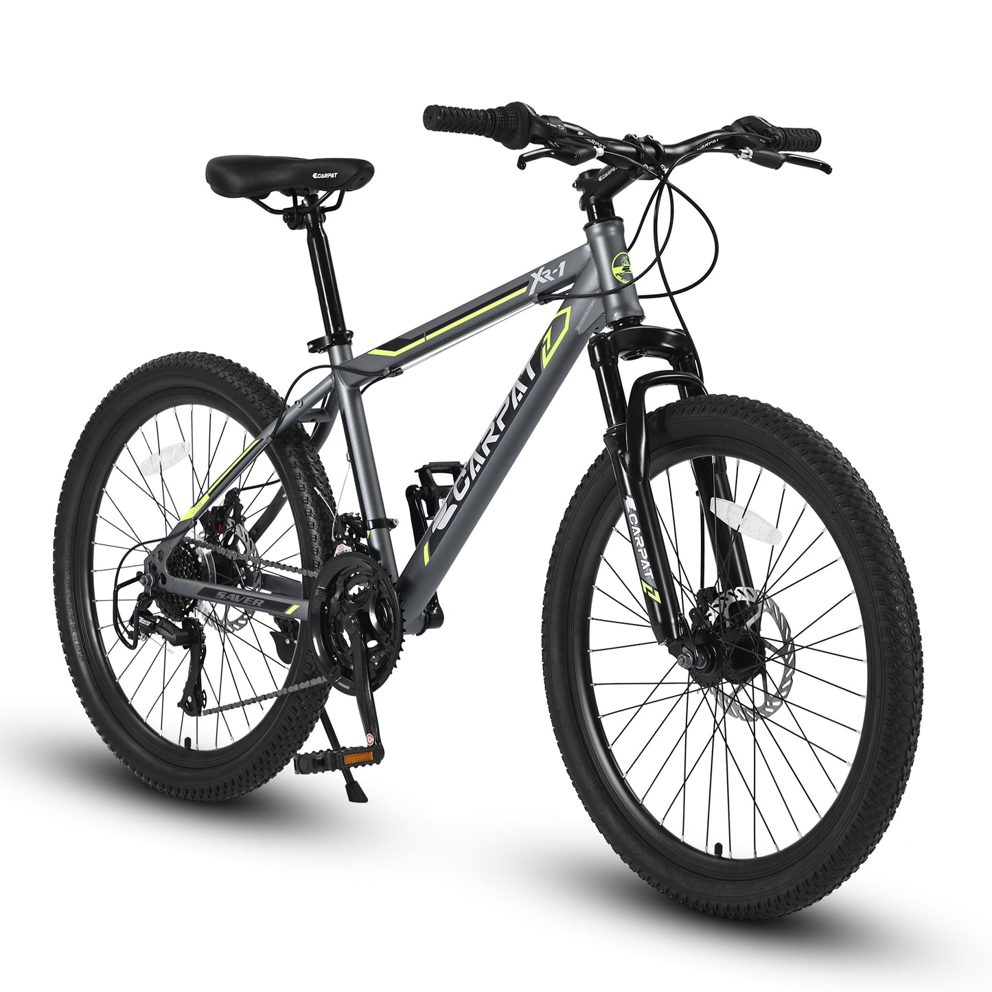 S24102   24 Inch Mountain Bike Boys Girls, Steel  Frame, Shimano 21 Speed Mountain Bicycle with Daul Disc Brakes and Front Suspension MTB