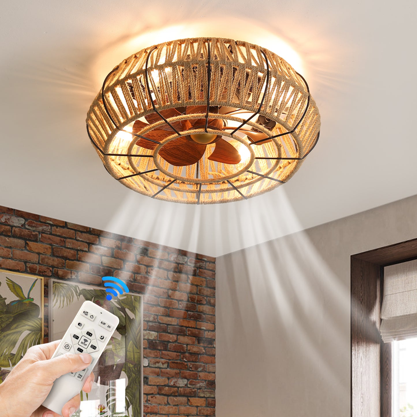 Ceiling Fan with Rustic Style and Lights