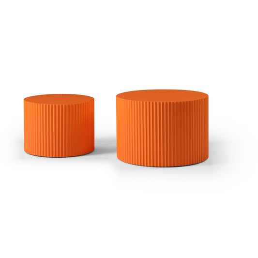 Nesting Table Set: Handcrafted MDF Coffee Tables in Vibrant Orange