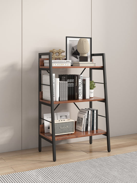 3-Tier Tiger Bookshelf in Metal Frame Design