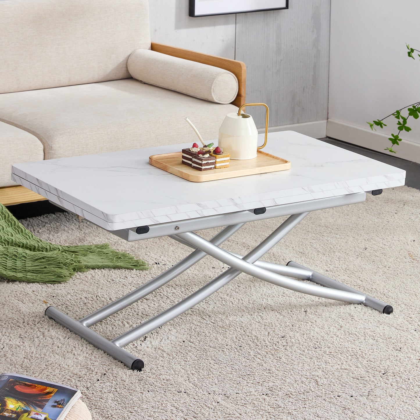 Versatile Minimalist Lift Table with Adjustable Height and Foldable Design