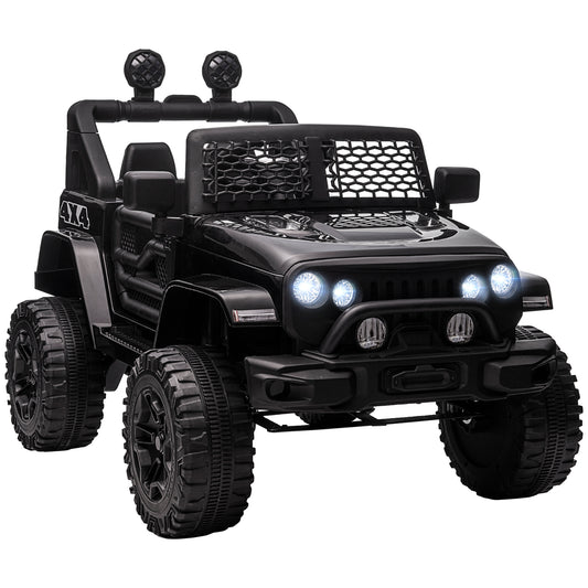 12V Kids Ride On Truck with Parent Remote Control, Electric Toy Car - Black