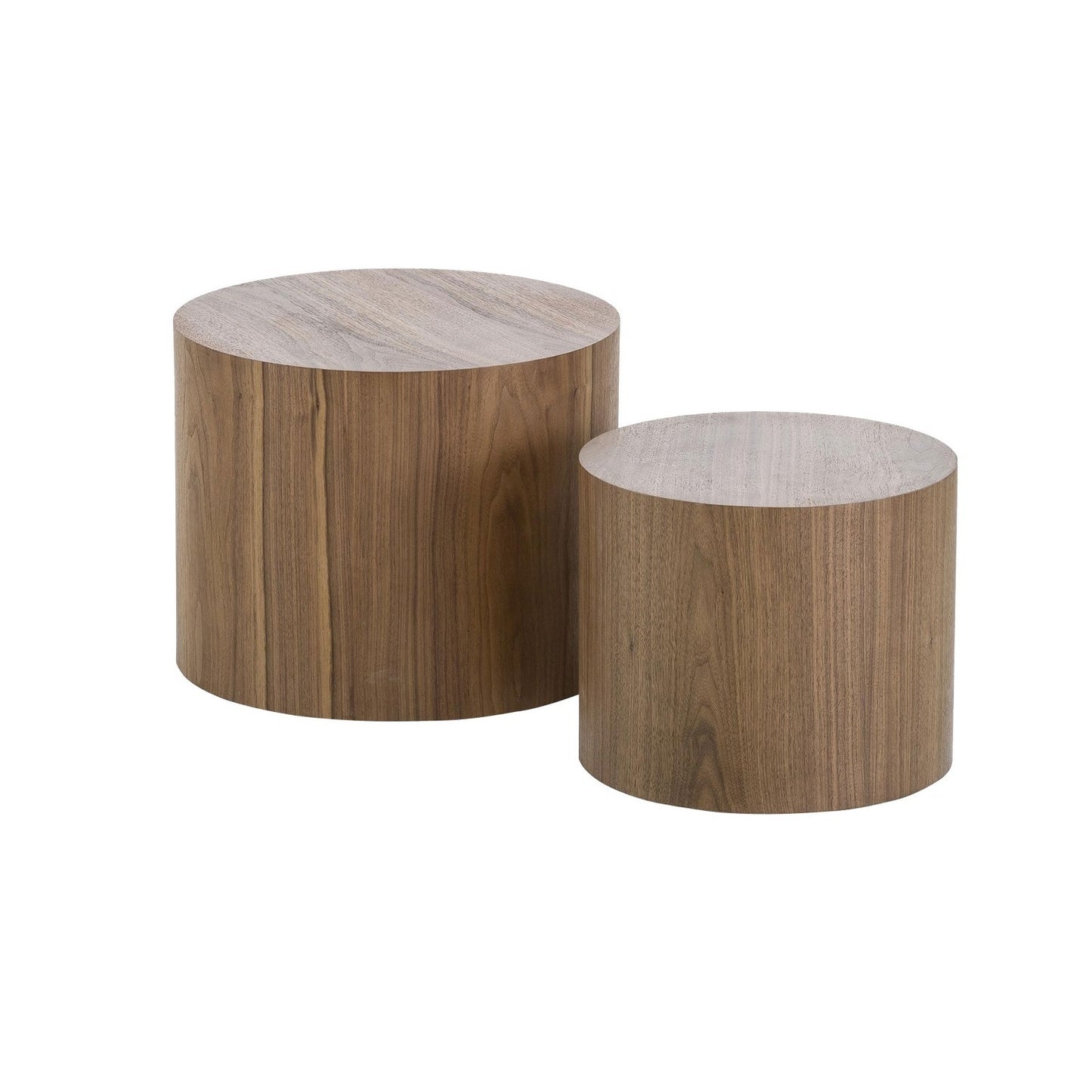 Versatile Walnut Veneer Side Table Set