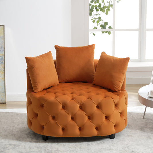 A&A Furniture,Width 40.6 inches  Accent Chair / Classical Barrel Chair for living room / Modern Leisure Sofa Chair (Orange)